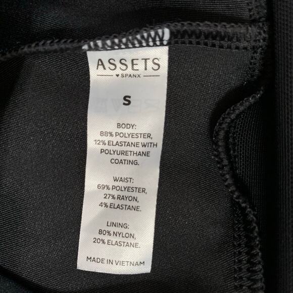 Assets by Spanx Faux Leather Leggings Black Stretchy Pull On Women's S - Picture 7 of 8